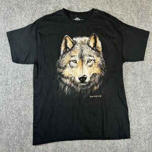 The Duck Company Great Wolf Lodge Wolf Graphic T-Shirt Black Mens Large Cotton